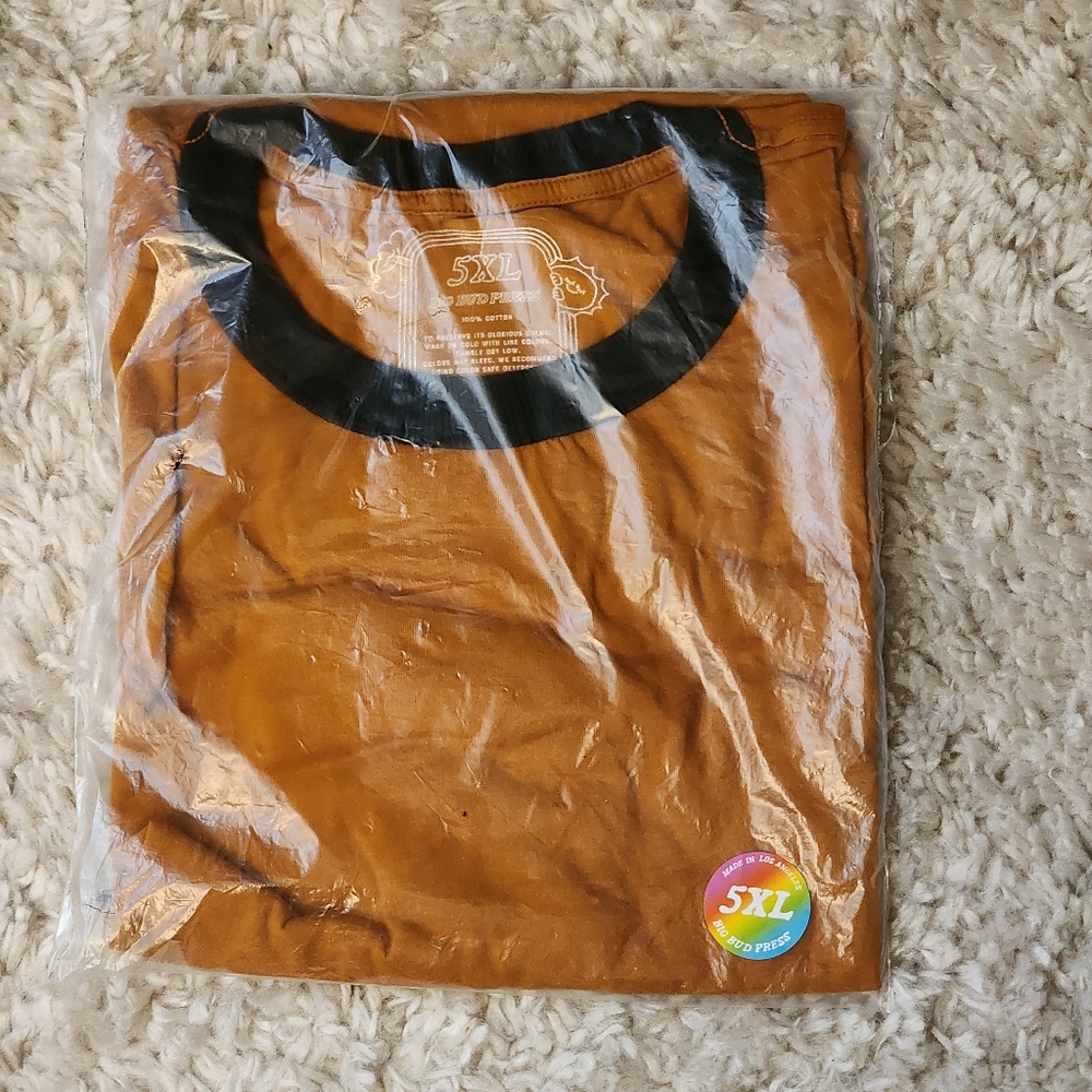 5XL Big Bud Press Terracotta Brown Ringer Tee NIB